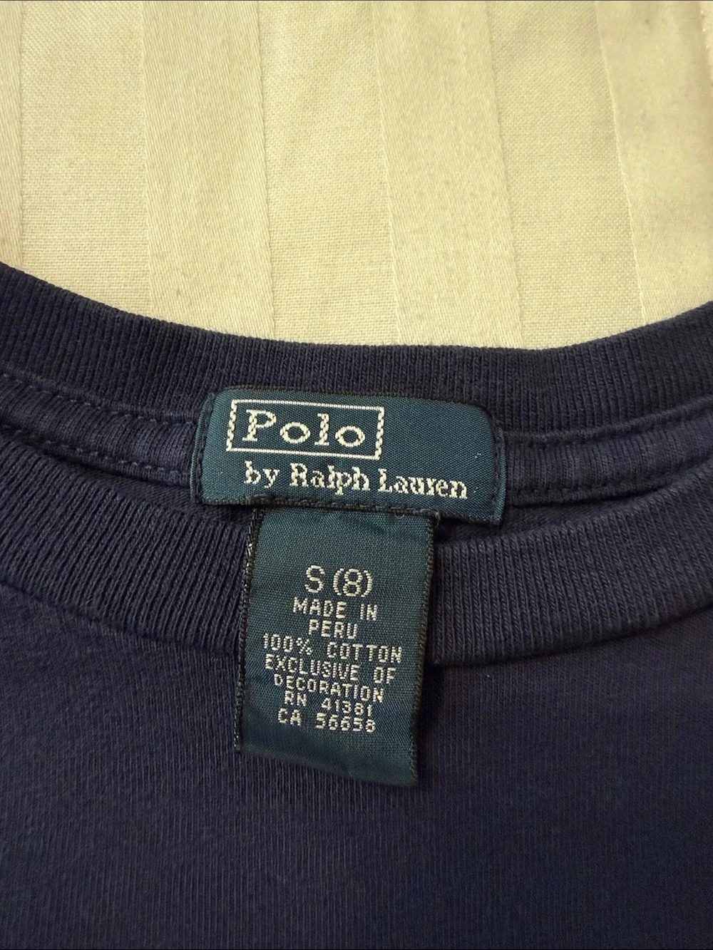 Ralph Lauren Navy Long-Sleeve Crewneck with Red Polo Pony- boys